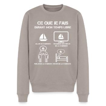 temps libre charente - Pull Premium bio Homme - taupe - Devant - Nico (187cm)