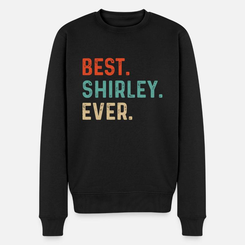 Shirley Name - Männer Premium Bio Pullover - Schwarz