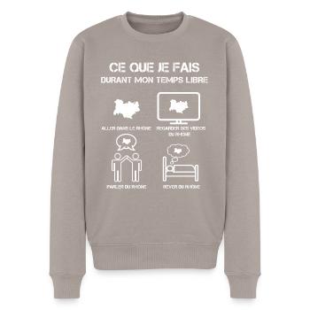 temps libre Rhône - Pull Premium bio Homme - taupe - Devant - Nico (187cm)