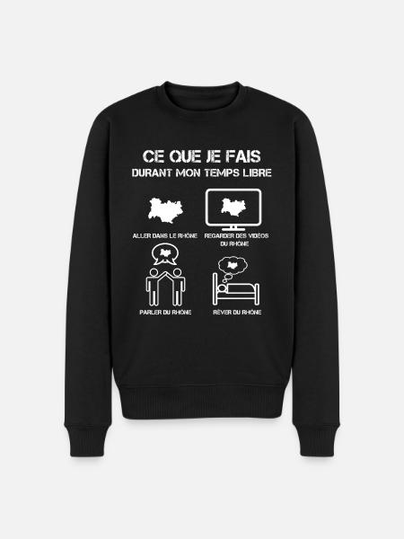 temps libre Rhône - Pull Premium bio Homme - noir