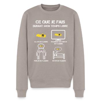 temps libre flandre - Pull Premium bio Homme - taupe - Devant - Nico (187cm)