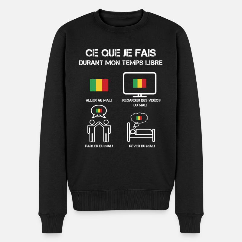 Freizeit Mali - Männer Premium Bio Pullover - Schwarz
