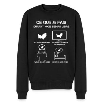temps libre normandie - Pull Premium bio Homme - noir - Devant - Nico (187cm)