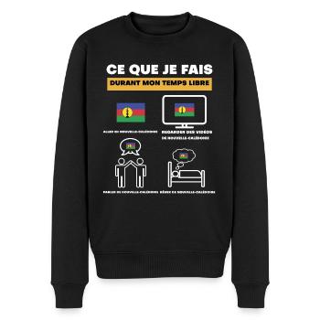 Nouvelle Calédonie durant temps libre - Pull Premium bio Homme - noir - Devant - Nico (187cm)