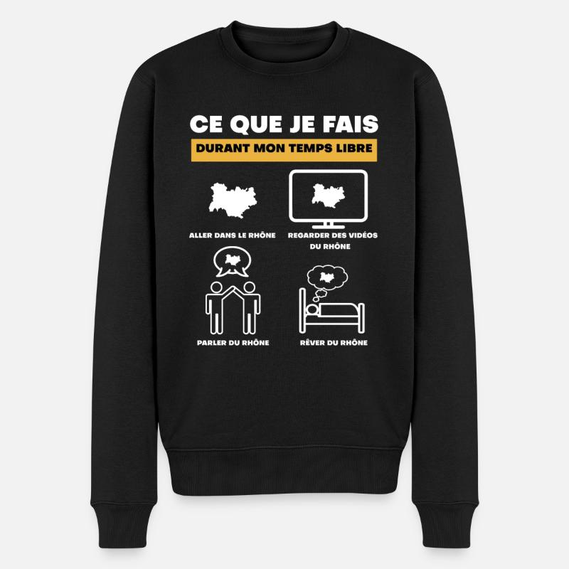 Rhône durant temps libre - Pull Premium bio Homme - noir
