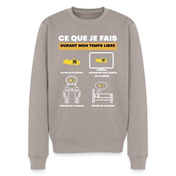 Flanders in free time - Men's Premium Organic Jumper - taupe - Front - Nico (187cm)