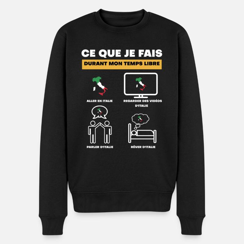 italie durant temps libre - Pull Premium bio Homme - noir