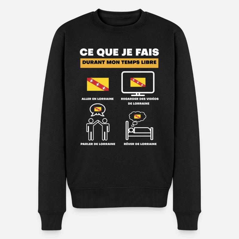 Lorraine in ihrer Freizeit - Männer Premium Bio Pullover - Schwarz