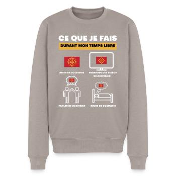 occitanie durant temps libre - Pull Premium bio Homme - taupe - Devant - Nico (187cm)