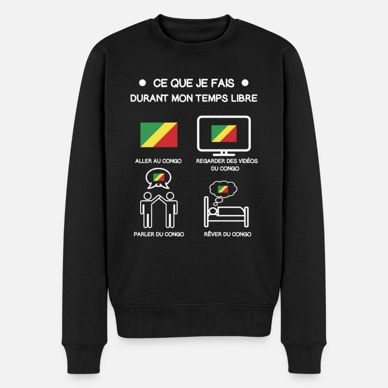 cadeau congo Brazzaville temps libre voyage - Pull Premium bio Homme - noir