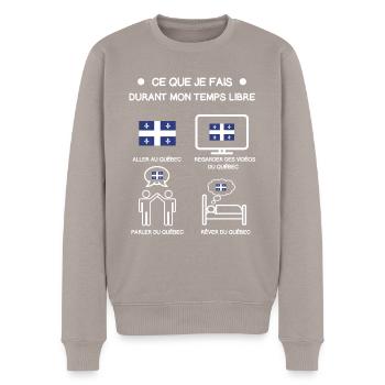 cadeau Québec temps libre voyage - Pull Premium bio Homme - taupe - Devant - Nico (187cm)