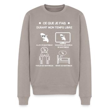 Geschenk Martinique 972 Gratis Zeitreise - Männer Premium Bio Pullover - Taupe - Vorne - Nico (187cm)
