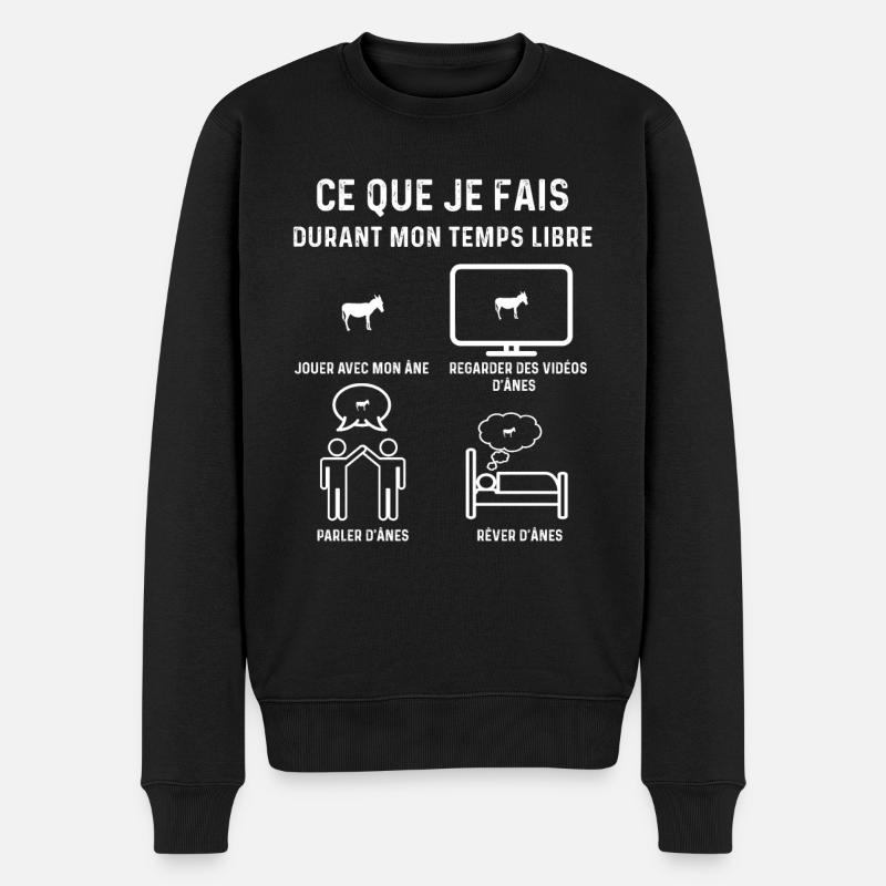 âne temps libre cadeau - Pull Premium bio Homme - noir