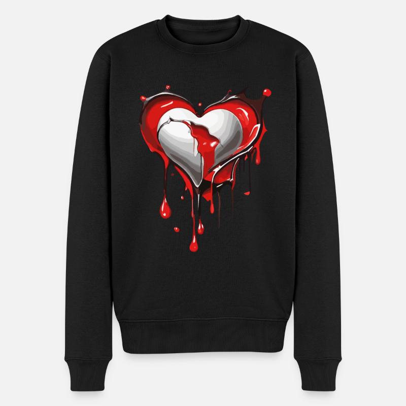 Le cœur brisé fond - Pull Premium bio Homme - noir