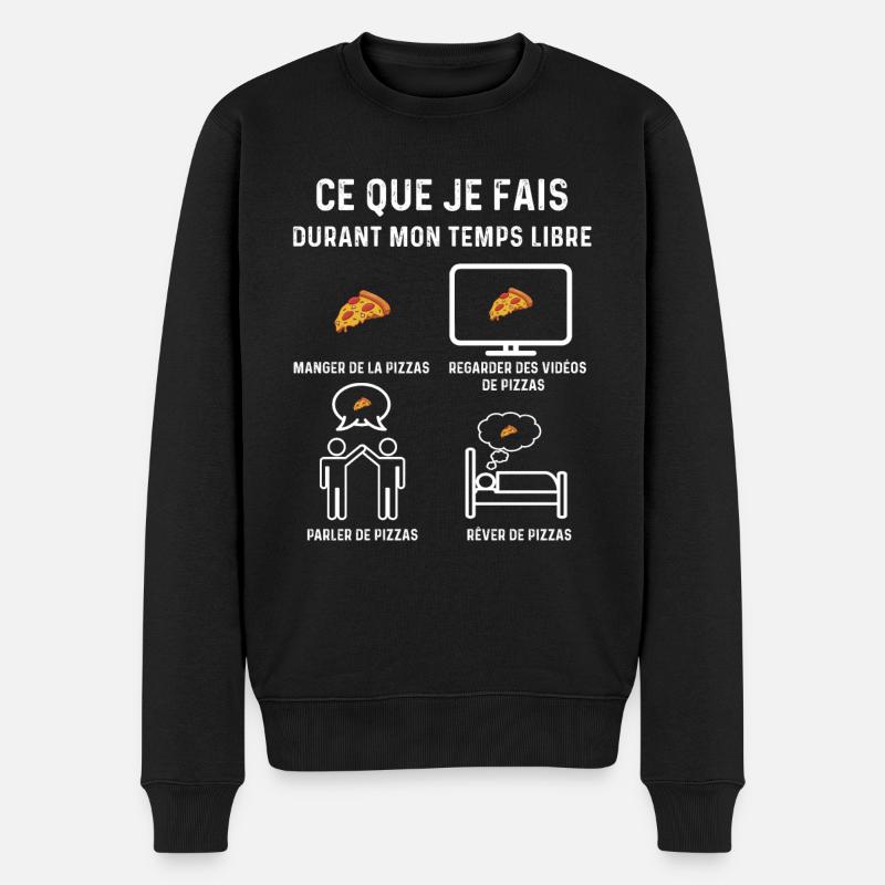 Pizza Free Time Gift - Men's Premium Organic Jumper - black