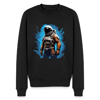 Astronaut Farbenfroh - Männer Premium Bio Pullover - Schwarz - Vorne - Nico (187cm)