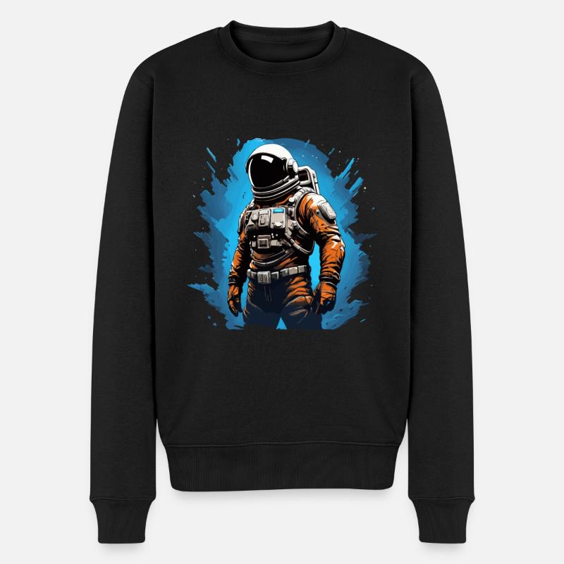 Astronaut Farbenfroh - Männer Premium Bio Pullover - Schwarz