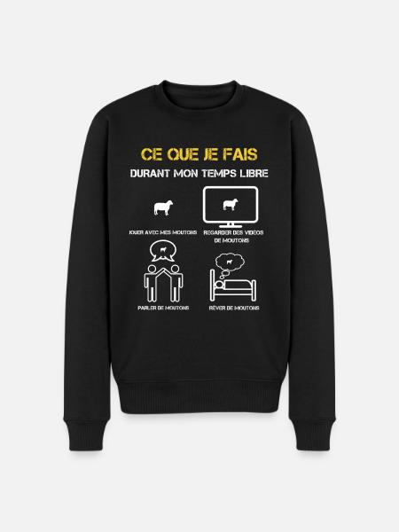 cadeaux temps libre mouton - Pull Premium bio Homme - noir