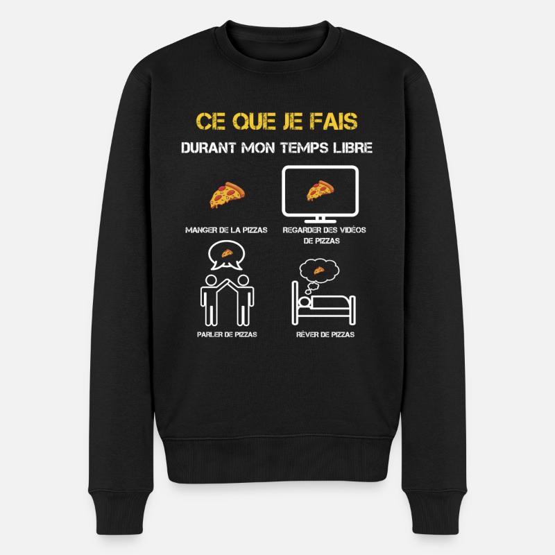 Freizeit Pizza Geschenke - Männer Premium Bio Pullover - Schwarz