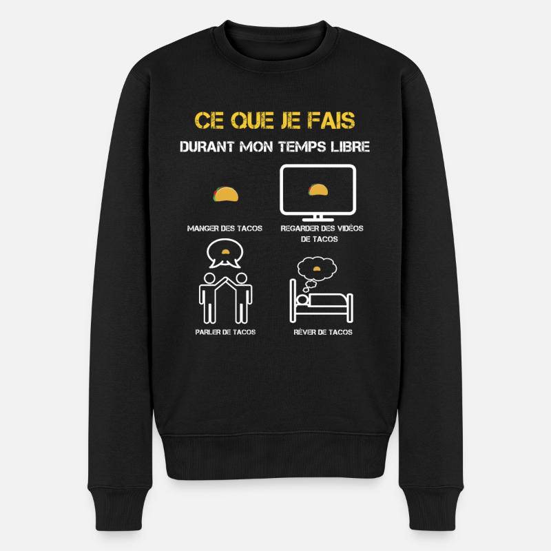 Freizeit Taco Geschenke - Männer Premium Bio Pullover - Schwarz
