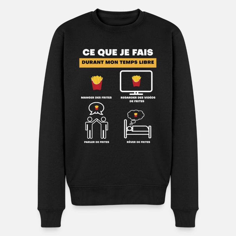 cadeau frites temps libre - Pull Premium bio Homme - noir