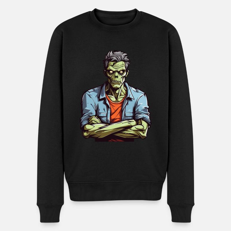Zombie genervt - Männer Premium Bio Pullover - Schwarz