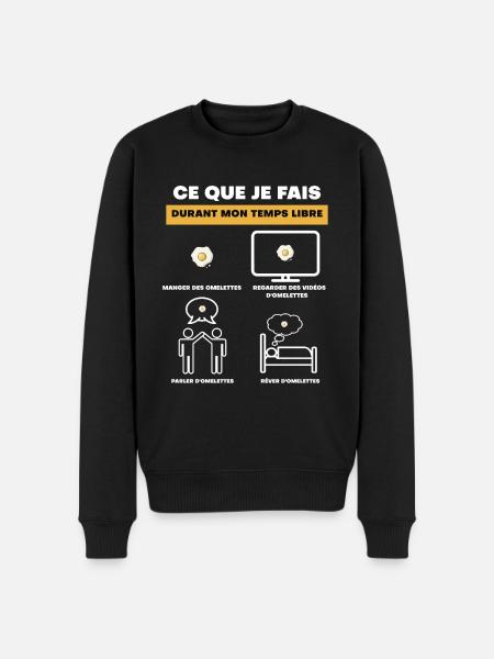 cadeau omelette temps libre - Pull Premium bio Homme - noir