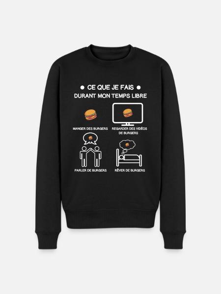 Free Time Burger Gift - Men's Premium Organic Jumper - black