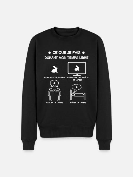 cadeau temps libre lapin - Pull Premium bio Homme - noir