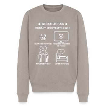 Panda Gratis-Zeit-Geschenk - Männer Premium Bio Pullover - Taupe - Vorne - Nico (187cm)