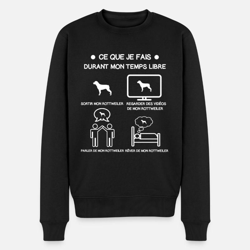 cadeau temps libre rottweiler - Pull Premium bio Homme - noir