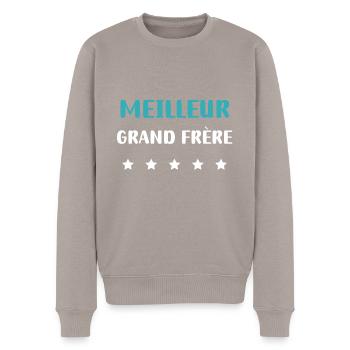 Bester benutzerdefinierter Big Brother - Männer Premium Bio Pullover - Taupe - Vorne - Nico (187cm)