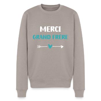 Danke Big Brother Herz - Männer Premium Bio Pullover - Taupe - Vorne - Nico (187cm)