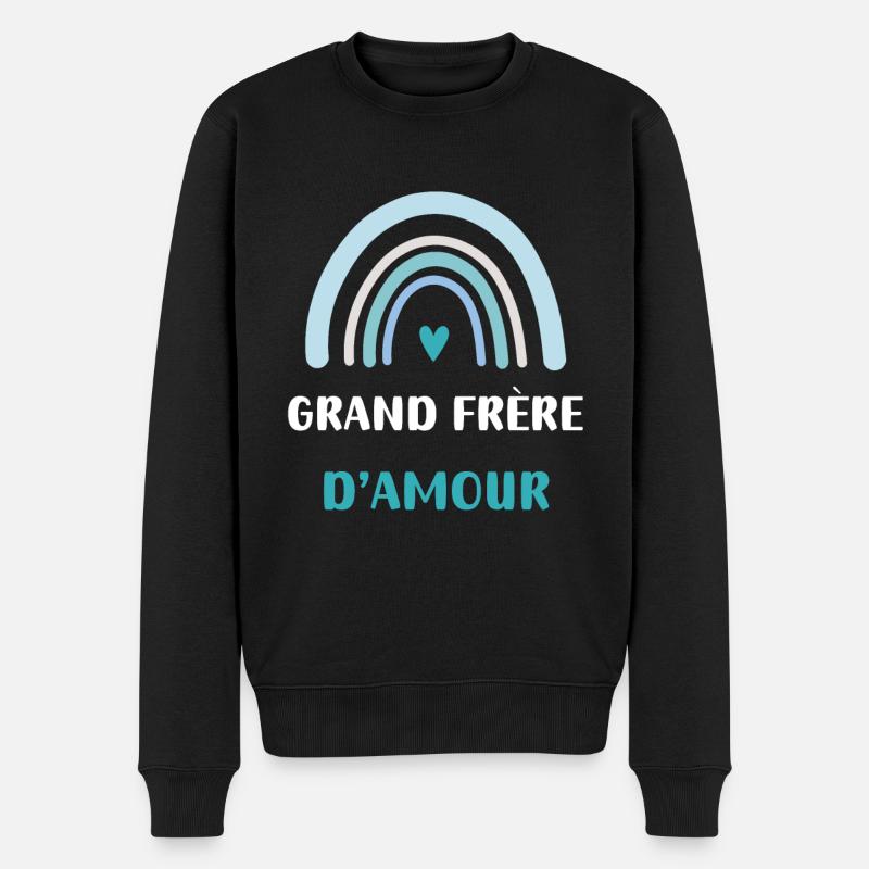 grand frère d'amour arc-en-ciel - Pull Premium bio Homme - noir