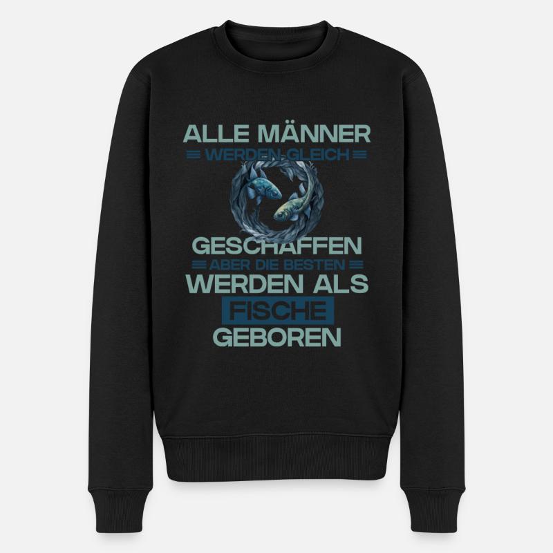 Sternzeichen Fische - Männer Premium Bio Pullover - Schwarz