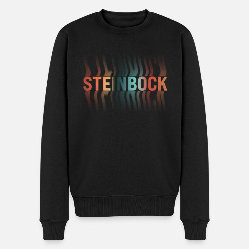 Steinbock Sternzeichen - Männer Premium Bio Pullover - Schwarz