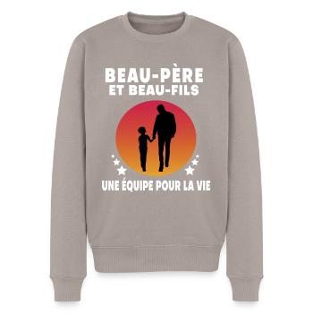 Step-Dad Step-Dad Stepson Vintage Humor - Men's Premium Organic Jumper - taupe - Front - Nico (187cm)