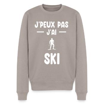 I can't I have ski gift skier - Men's Premium Organic Jumper - taupe - Front - Nico (187cm)