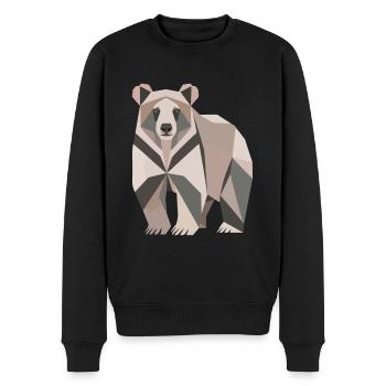 Bär Polygon - Männer Premium Bio Pullover - Schwarz - Vorne - Nico (187cm)