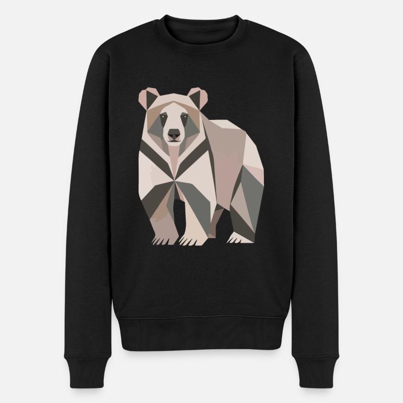 Bär Polygon - Männer Premium Bio Pullover - Schwarz