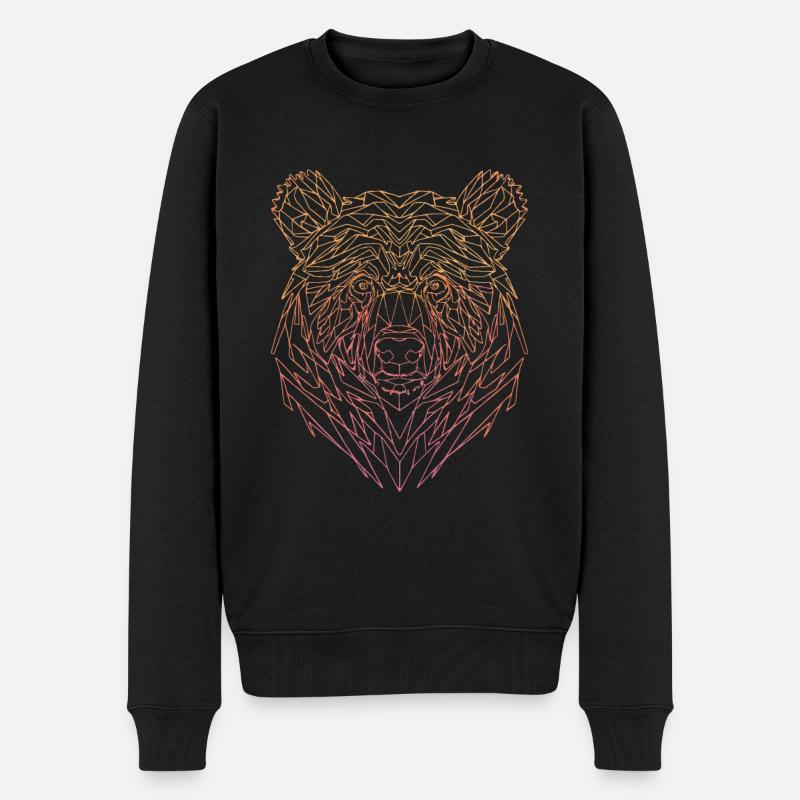 Dessin au trait d’ours - Pull Premium bio Homme - noir