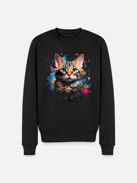Bengal Cat - Men's Premium Organic Jumper - black