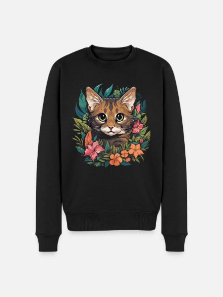 Bengal Cat - Men's Premium Organic Jumper - black