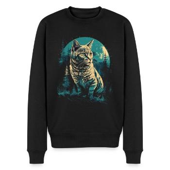 Chat du Bengale - Pull Premium bio Homme - noir - Devant - Nico (187cm)