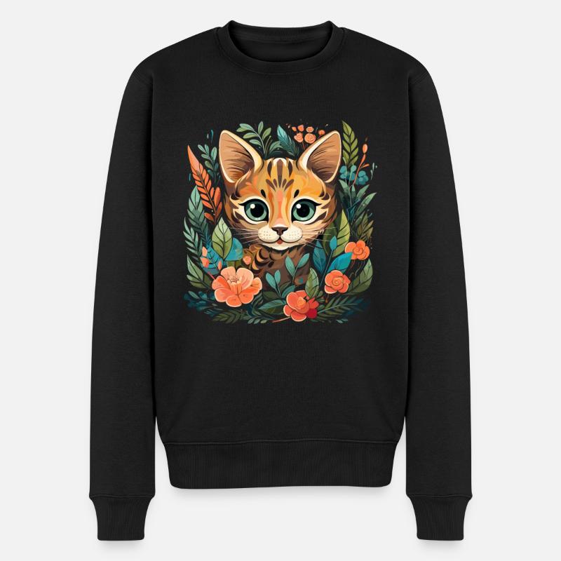 Chat du Bengale - Pull Premium bio Homme - noir