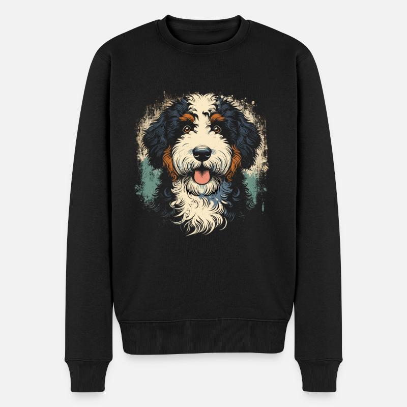 Bernedoodle Hund - Männer Premium Bio Pullover - Schwarz