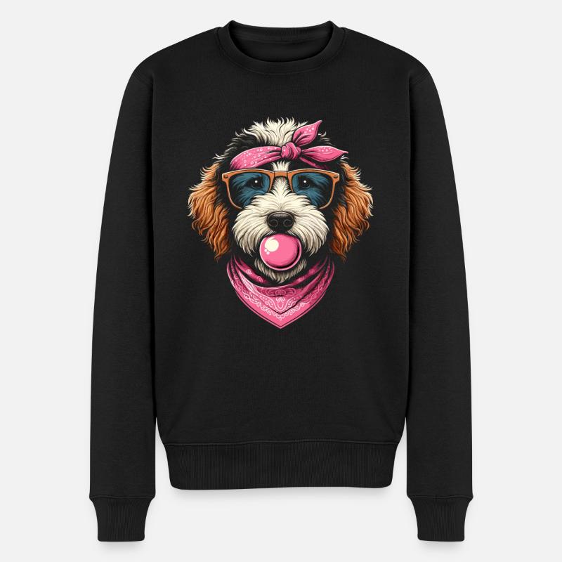 Bernedoodle Hund - Männer Premium Bio Pullover - Schwarz