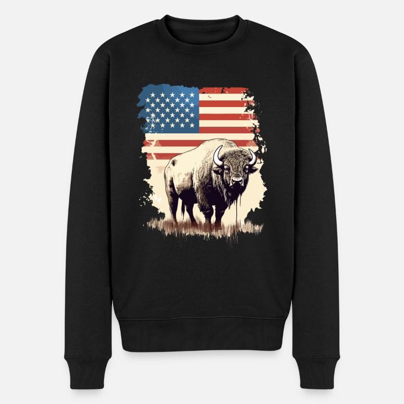 Bison - Pull Premium bio Homme - noir