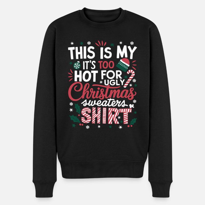 Ugly Christmas Weihnachten Lustig - Männer Premium Bio Pullover - Schwarz