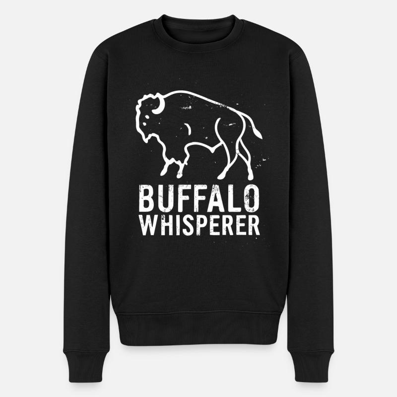 Chuchoteur de bison - Pull Premium bio Homme - noir